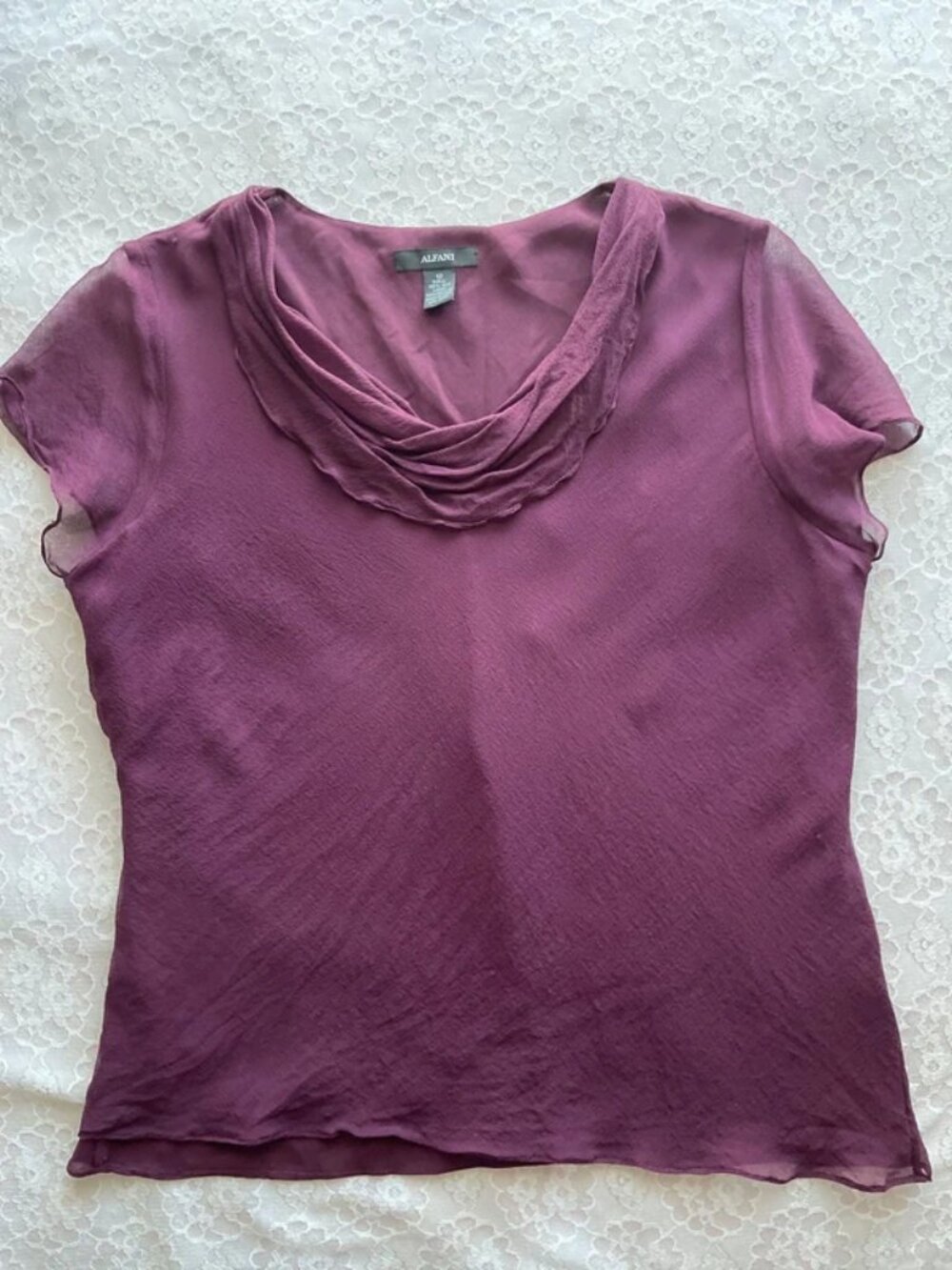 silk cowl neck top
